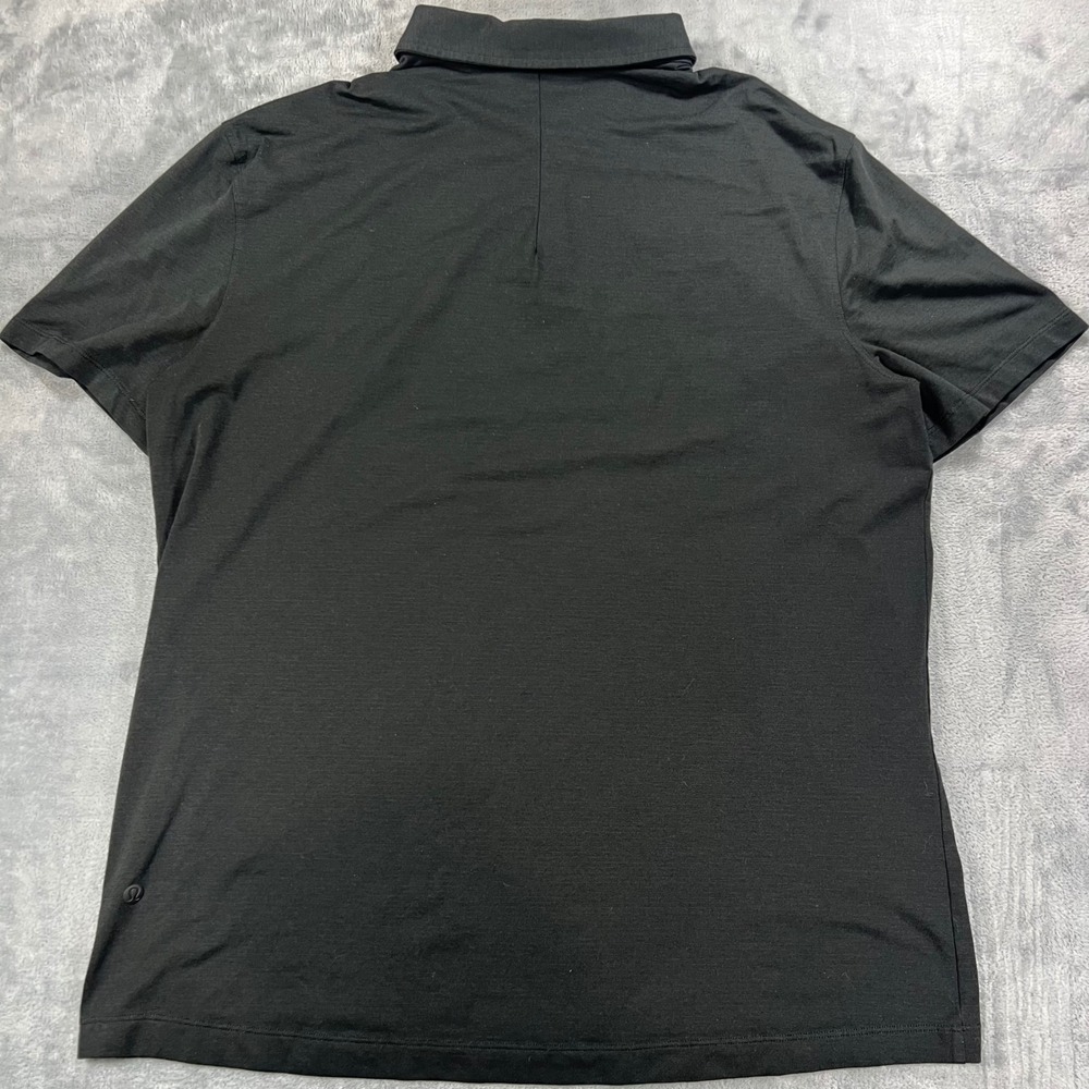 Lululemon Mens Evolution Short Sleeve Polo Shirt Black Size XL Athletic Golf - Picture 6 of 8